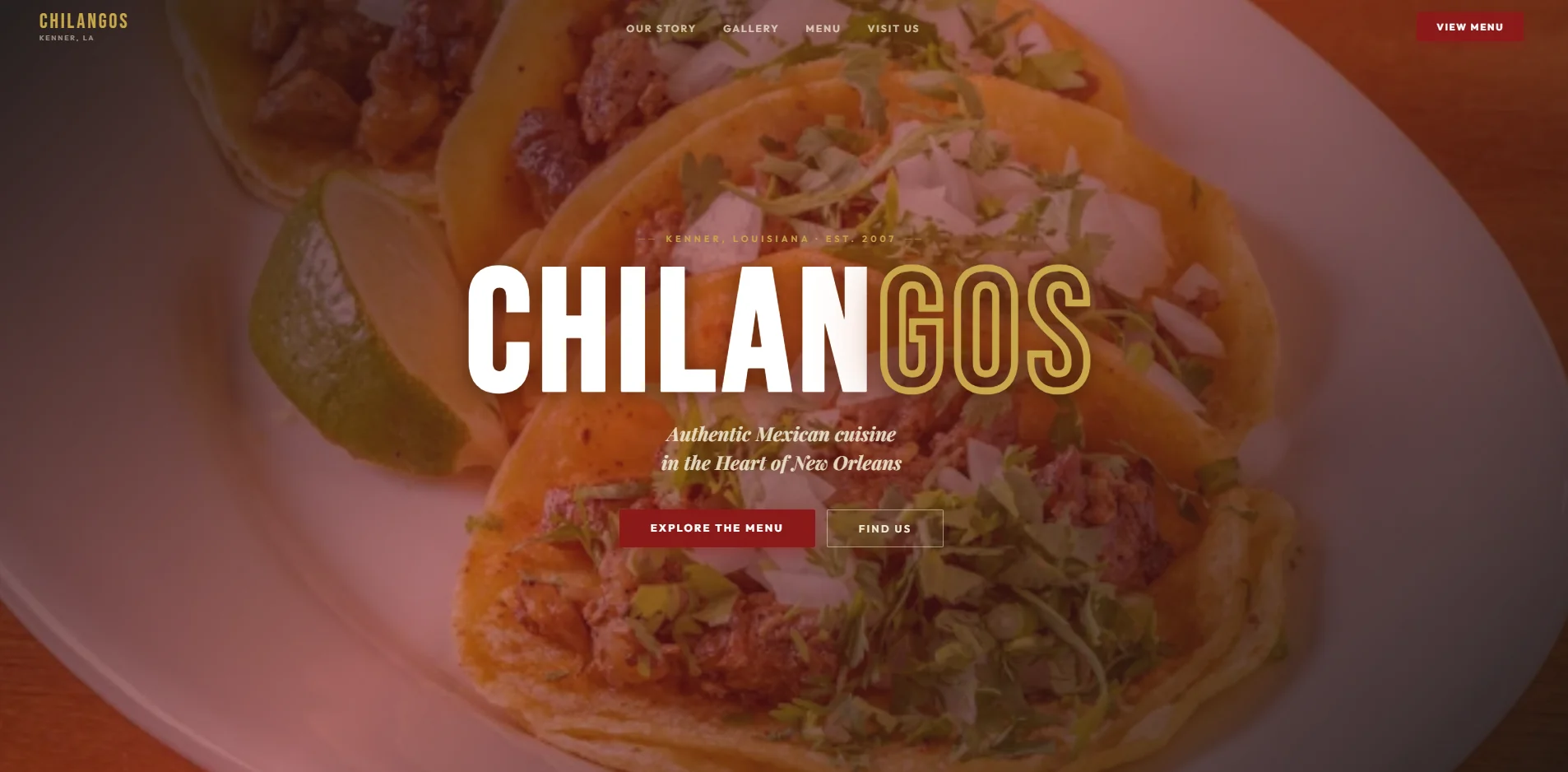 Chilangos website after the redesign