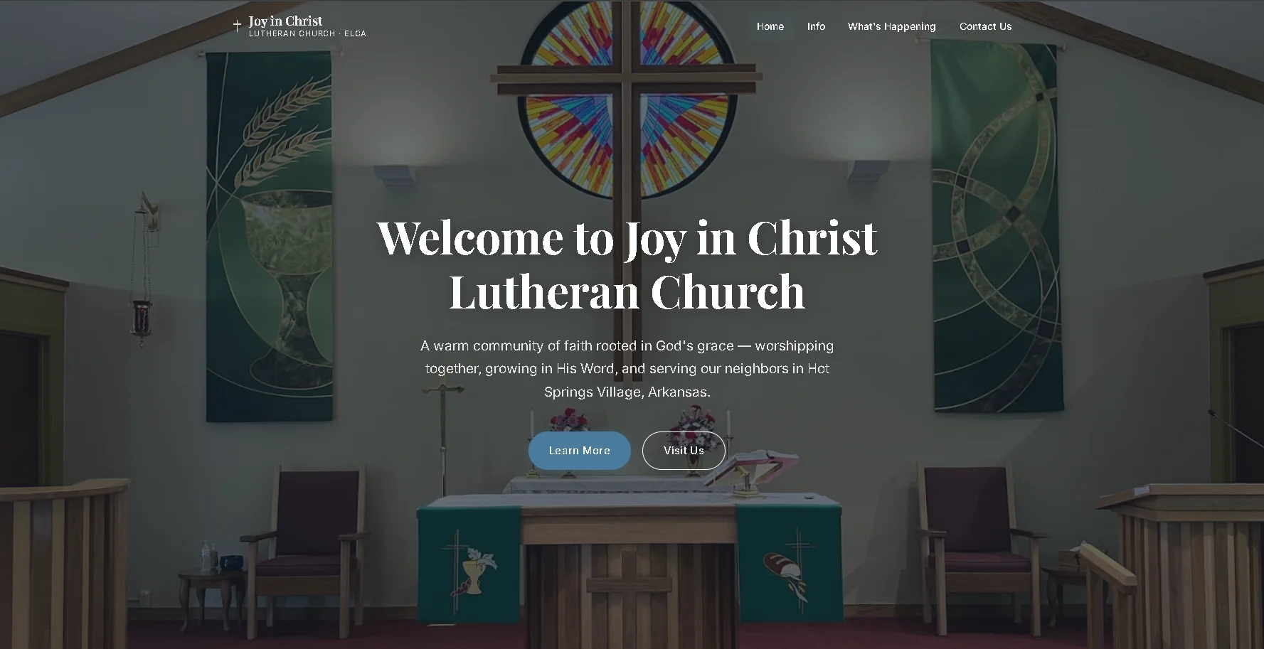 Joy In Christ Lutheran Church website after the redesign
